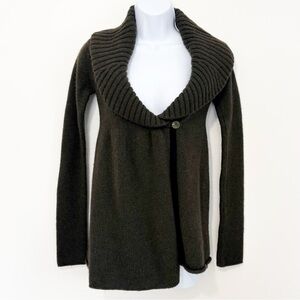 VINCE Alpaca Wool Cashmere Blend Open Front Cardigan Sweater Olive Green Small